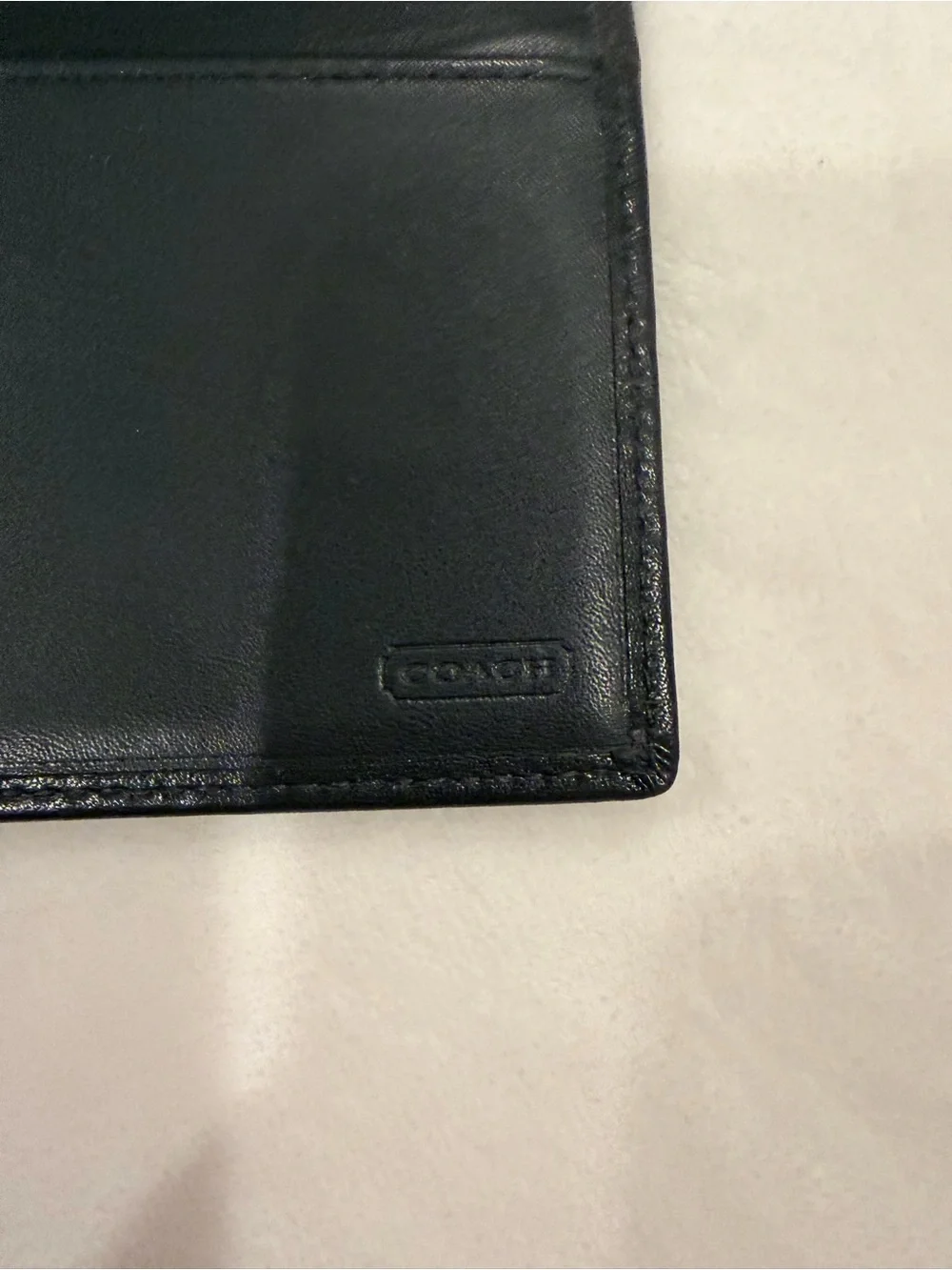 “Vintage COACH Black Smooth Leather Checkbook Cover Wallet Case”